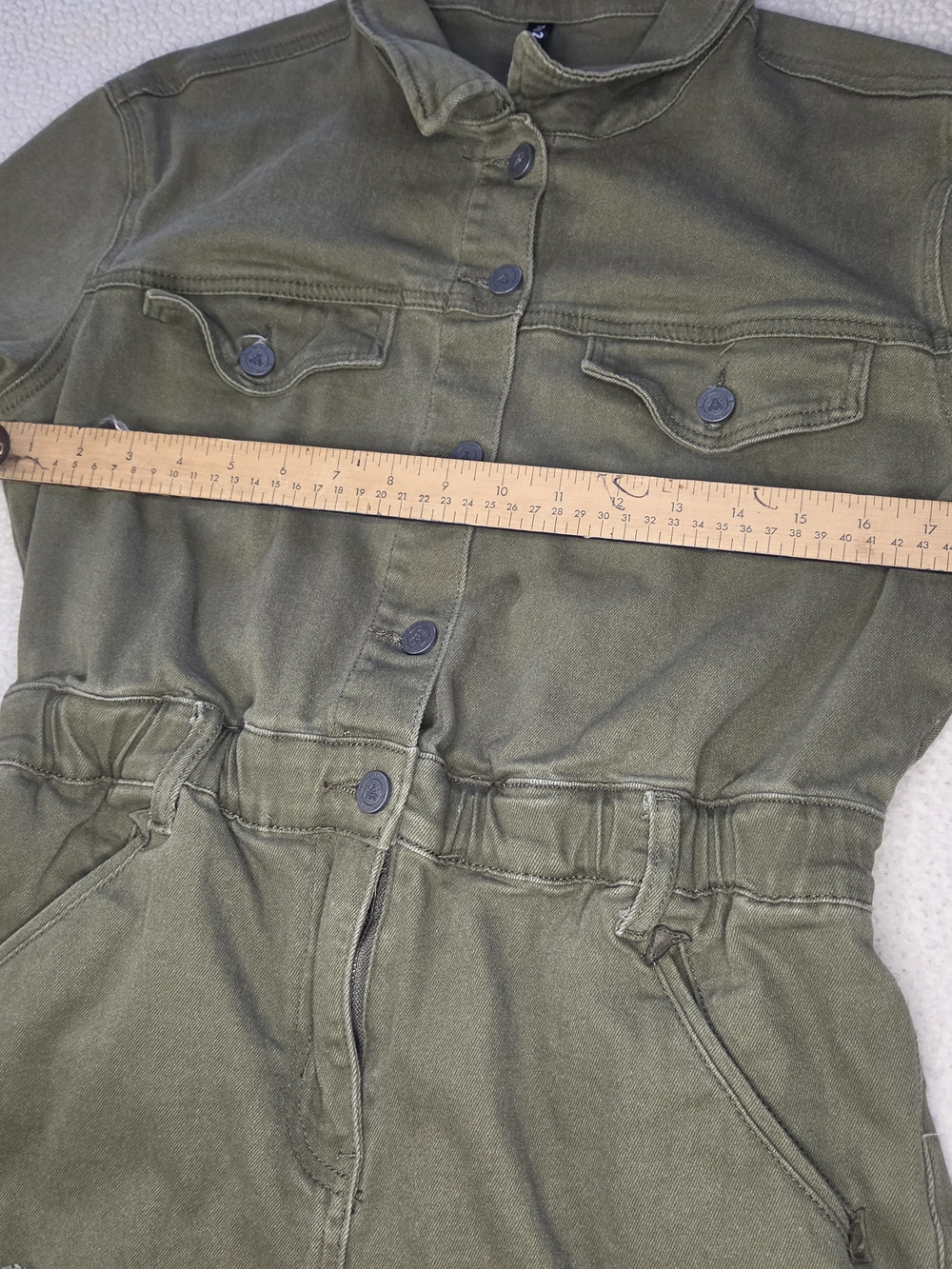 Two Fly Olive Green Short-Sleeve Utility Romper Shorts Size Medium - Picture 4 of 9